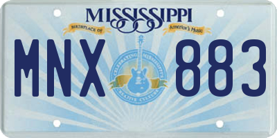 MS license plate MNX883