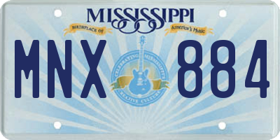 MS license plate MNX884