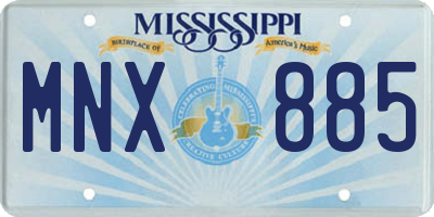 MS license plate MNX885