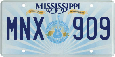 MS license plate MNX909