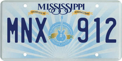 MS license plate MNX912