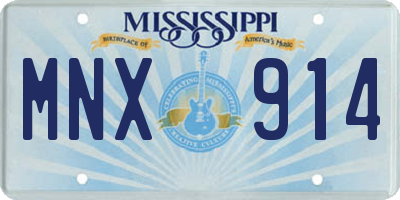 MS license plate MNX914
