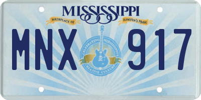 MS license plate MNX917