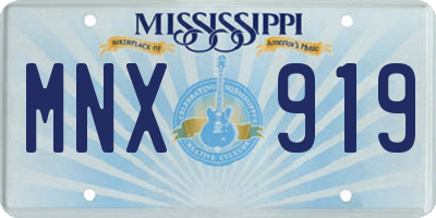 MS license plate MNX919