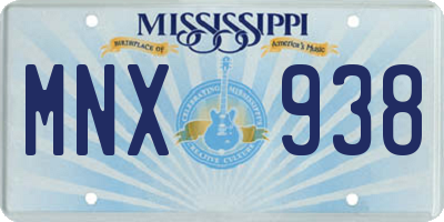 MS license plate MNX938