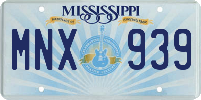 MS license plate MNX939