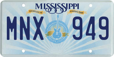 MS license plate MNX949