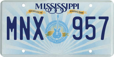MS license plate MNX957