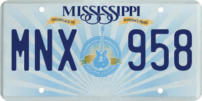MS license plate MNX958