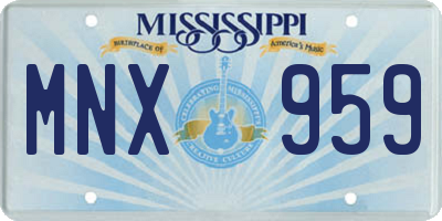 MS license plate MNX959