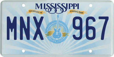 MS license plate MNX967