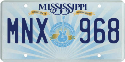 MS license plate MNX968