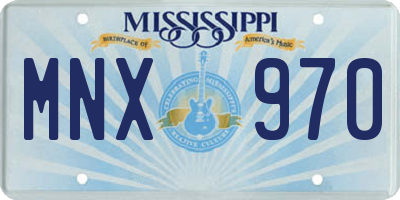 MS license plate MNX970