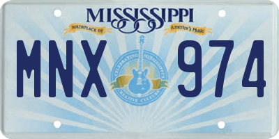 MS license plate MNX974