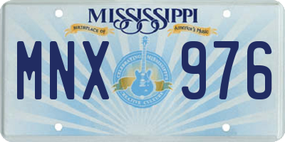 MS license plate MNX976