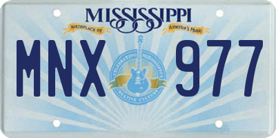 MS license plate MNX977