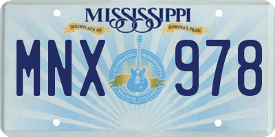 MS license plate MNX978