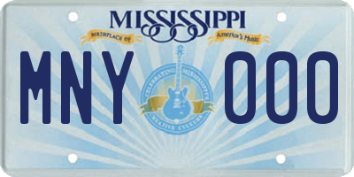 MS license plate MNY000