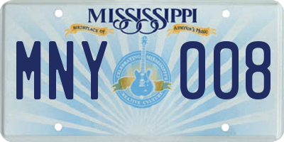 MS license plate MNY008