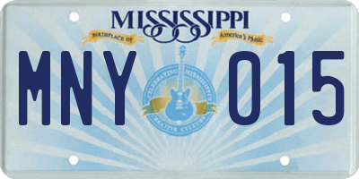 MS license plate MNY015