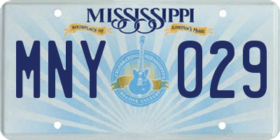 MS license plate MNY029