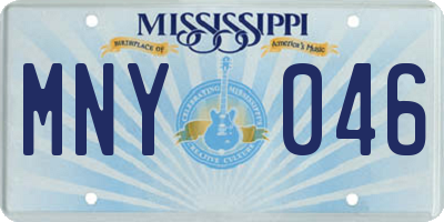 MS license plate MNY046
