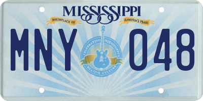 MS license plate MNY048