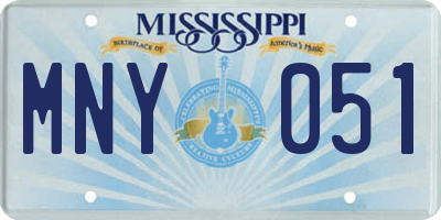 MS license plate MNY051