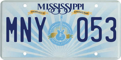 MS license plate MNY053