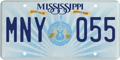 MS license plate MNY055