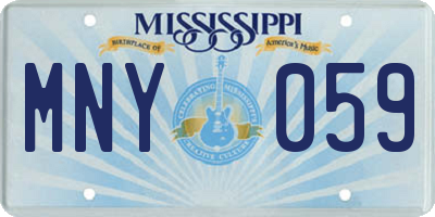 MS license plate MNY059
