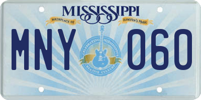 MS license plate MNY060