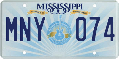 MS license plate MNY074