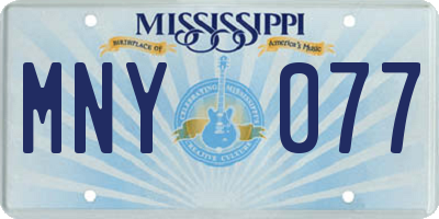MS license plate MNY077