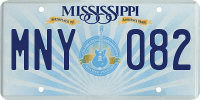 MS license plate MNY082