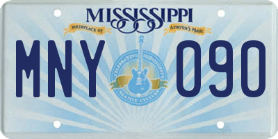 MS license plate MNY090