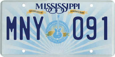 MS license plate MNY091