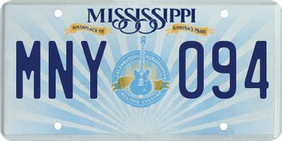 MS license plate MNY094