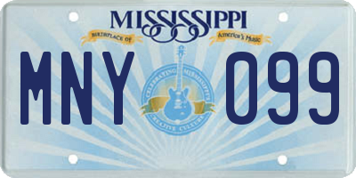 MS license plate MNY099