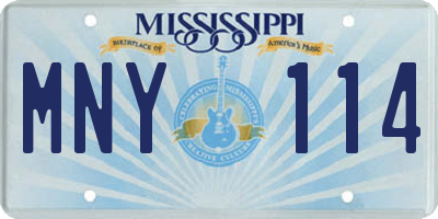 MS license plate MNY114
