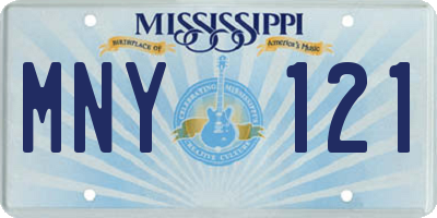 MS license plate MNY121