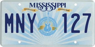 MS license plate MNY127