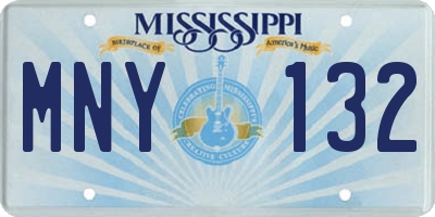 MS license plate MNY132
