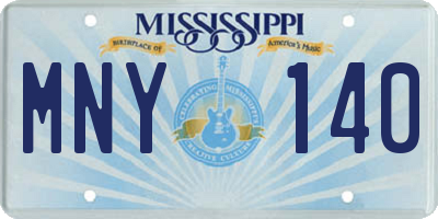 MS license plate MNY140