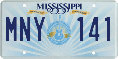MS license plate MNY141