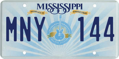 MS license plate MNY144