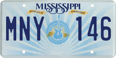 MS license plate MNY146