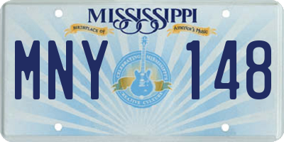 MS license plate MNY148