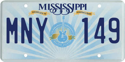 MS license plate MNY149