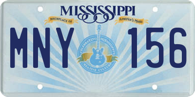 MS license plate MNY156